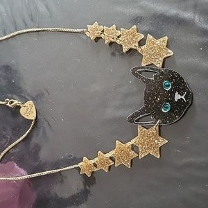 Tatty Devine glitter cat star necklace